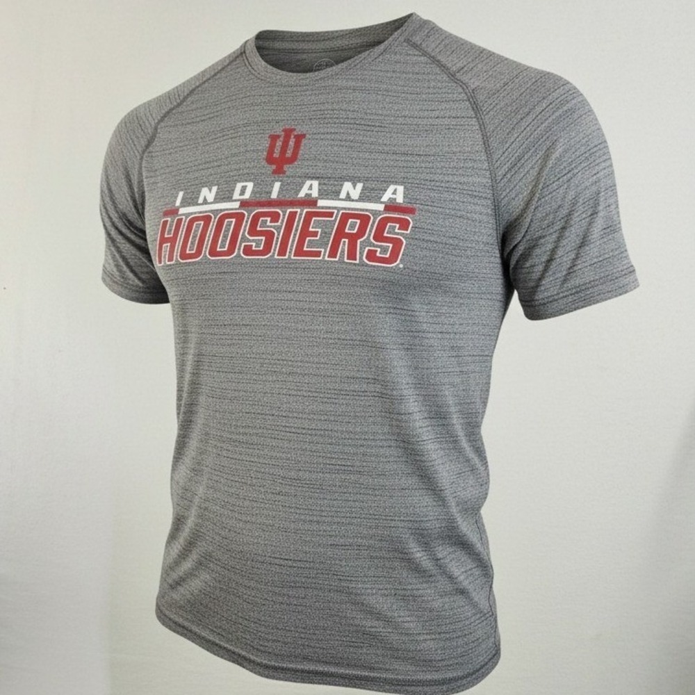 Rivalry Threads Indiana Hoosiers Mens Large Grey Space Dye Performance T-Shirt